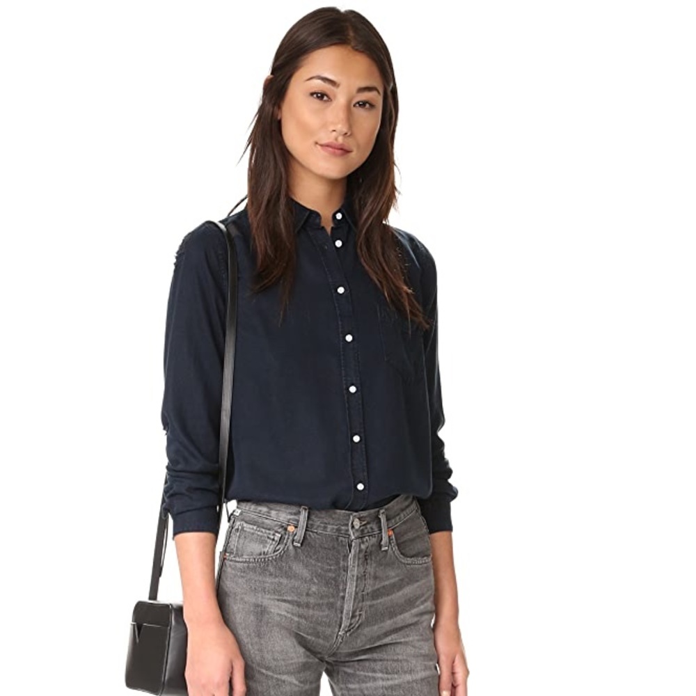 NWT CUTE! soft & comfy DL1961 distressed shirt XS